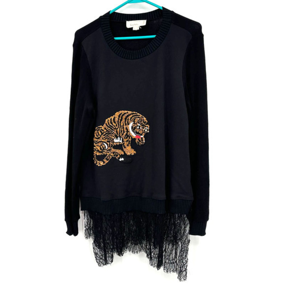 Nicole Miller Artelier 006082‎ SM Tiger black sweater with lace
